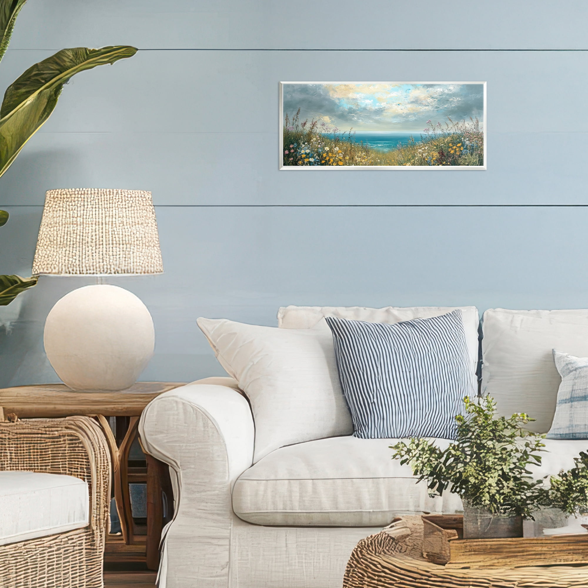 Stupell Industries Scenic Coastal Flowers In Bloom Wall Plaque Art, design by Petal Prints Design