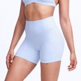 thumbnail image 6 of felwors Women 6" No Front Seam High Waist Biker Shorts Buttery Soft Booty Flattering Yoga Workout Shorts White for Size S, 6 of 9
