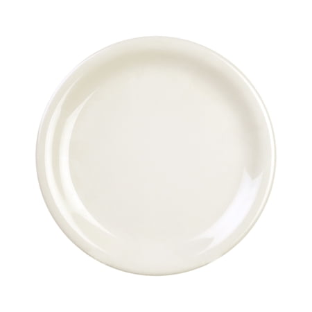 Excellante Color Ivory Melamine Dinnerware Collection 9 Inch Narrow Rim Round Plate, Comes in Dozen