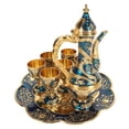thumbnail image 3 of Juego De Té Turco, Tetera De aleación De Zinc De 7 Piezas Con Bandeja De 6 Tazas, Juego De Cafetería De Metal Vintage Para Adultos Decoración Del Hogar De Bodas, 3 of 7