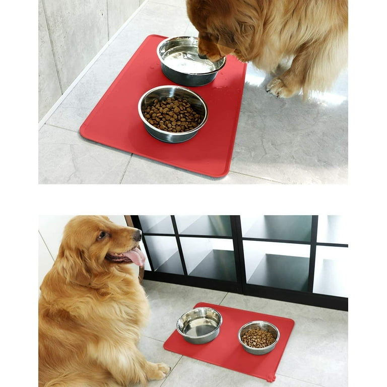 Dog Bowl Mat, Dog Mat for Food and Water Pet Cat Large Small