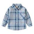 thumbnail image 1 of Gibobby Blusas Para Niñoses Chaqueta de franela para niños pequeños, a cuadros, de manga larga, con solapa y botones, para bebés, niños y niñas, camisa, abrigo, prendas de ves(Azul, 12-18 Meses), 1 of 5