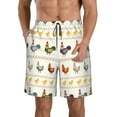 thumbnail image 2 of Uemuo Funny Chicken Pattern Men's Swim Trunks Hawaiian Beach Bathing Suit Swimsuits Beach Quick-Dry Shorts with Pockets-Medium, 2 of 9