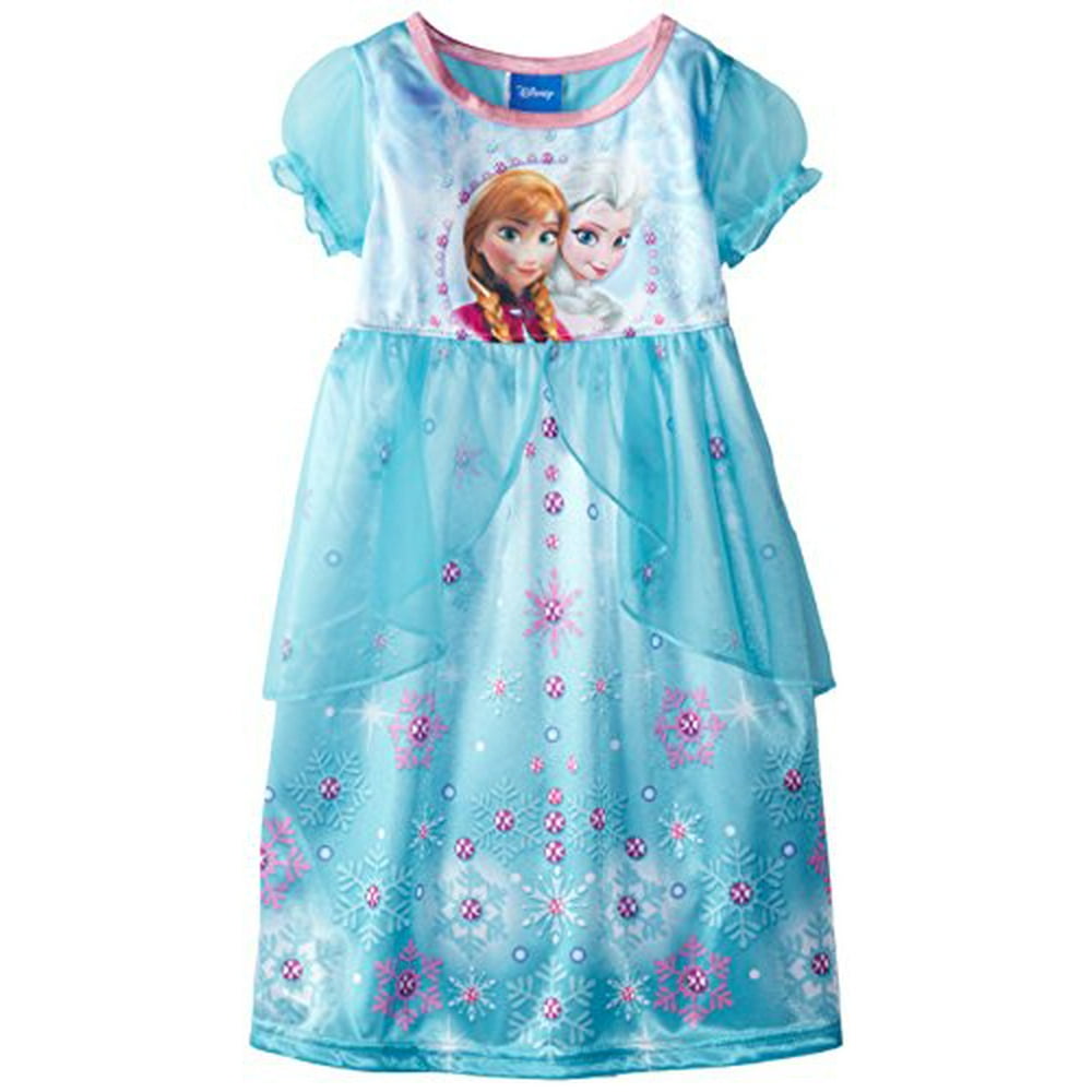 Disney Little Girls' Toddler Frozen Elsa Blue Costume Nightgown, Multi