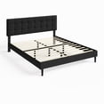 thumbnail image 4 of alazyhome Queen Size Square Tufted Upholstered Bed Frame, Easy Assembly, Black, 4 of 7