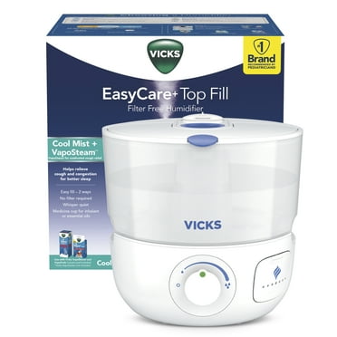 Vicks EasyCare Top Fill Ultrasonic Cool Mist Humidifier, 400 sq ft, White, VUL585