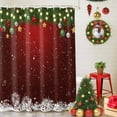 thumbnail image 5 of Christmas Colored Ball Shower Curtains for Bathroom, Snow Snowflake Pine Branch Red Waterproof Fabric Shower Curtain for Bathroom Bathtub Decoration, Machine Washable, 72"x84", 5 of 9