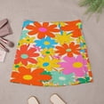 thumbnail image 4 of Colorful Happy Flower Art Print Women's High Waist Skirt Stretchy Casual Mini Skirt, 4 of 8