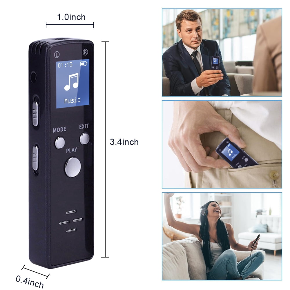 RONY 32GB Digital Voice Recorder - Portable Voice Activated Recorder with Password Noise Reduction A-B Repeat Playback MP3 Player for Meeting Interview Lecture