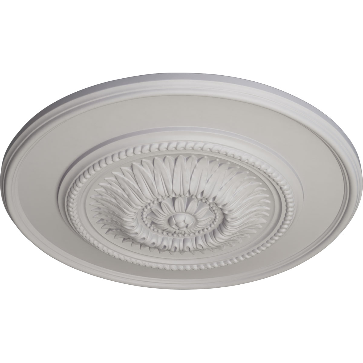 Ekena Millwork 23 1/2"OD x 2 3/4"P Floral Ceiling Medallion, Hand-Painted Ultra Pure White