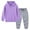 Purple, variant on Gift for Kids Toddler Kids Boys Girls Fashion Cute Solid Color Soft Long Sleeve Top Pants Hoodie Sweatpants Suit Purple 4 Years