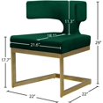 thumbnail image 5 of Meridian Furniture Alexandra Green Velvet Dining Chair, 5 of 5