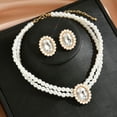 thumbnail image 2 of Sunyuer Pearl Necklace Jewelry Set Wedding Pearls Earrings Necklaces Set Bridal Crystal Jewelry for Women, 2 of 6