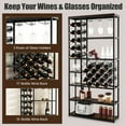 thumbnail image 2 of Spaco Industrial Floor Wine Rack with 3 Rows of Stemware Racks, Bar Cabinet, Freestanding Floor Wine Holder, 2 of 7