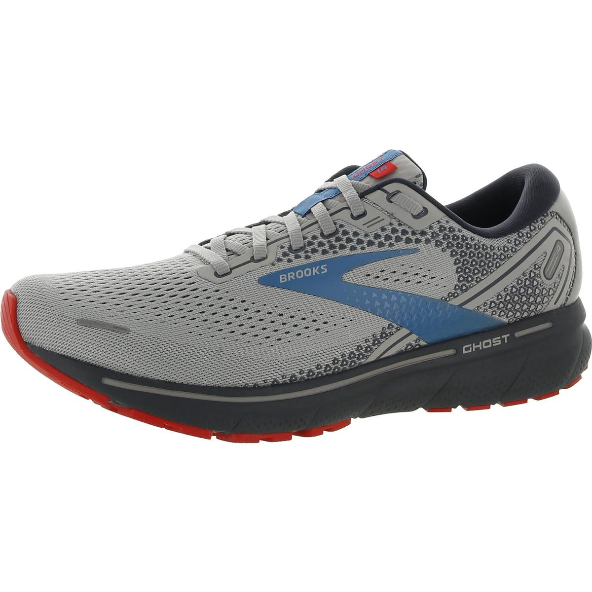 Brooks Ghost 14 Mens Road-Running Shoes - Grey/Blue/Red 