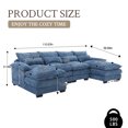 thumbnail image 5 of MOONMISS Chenille Upholstered U-Shaped Oversized four-seater Living Room Sectional Sofa With Wooden Frame-Navy Blue, 5 of 5