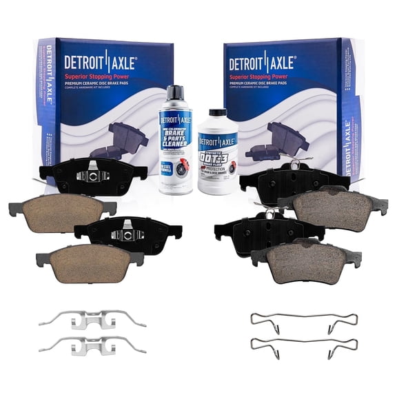 Detroit Axle - Brake Pads for Ford 2013-2016 Escape, 2014-2023 Transit Connect, Front and Rear Ceramic Brake Pads 2015 Replacement
