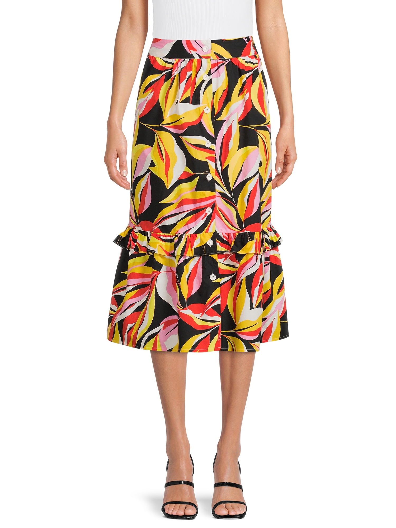 find Womens Print Pleated Skirt 