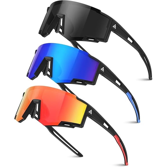 3 Pack Kids Polarized Sunglasses Youth Baseball Sunglasses for Boys Girls Age 6-14 Sports UV400 Protection SunGlasses