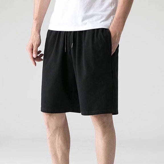 Jyeity Shorts for Men Loose Fashion,Sporty,Casual Breathable Drawstring Black Shorts
