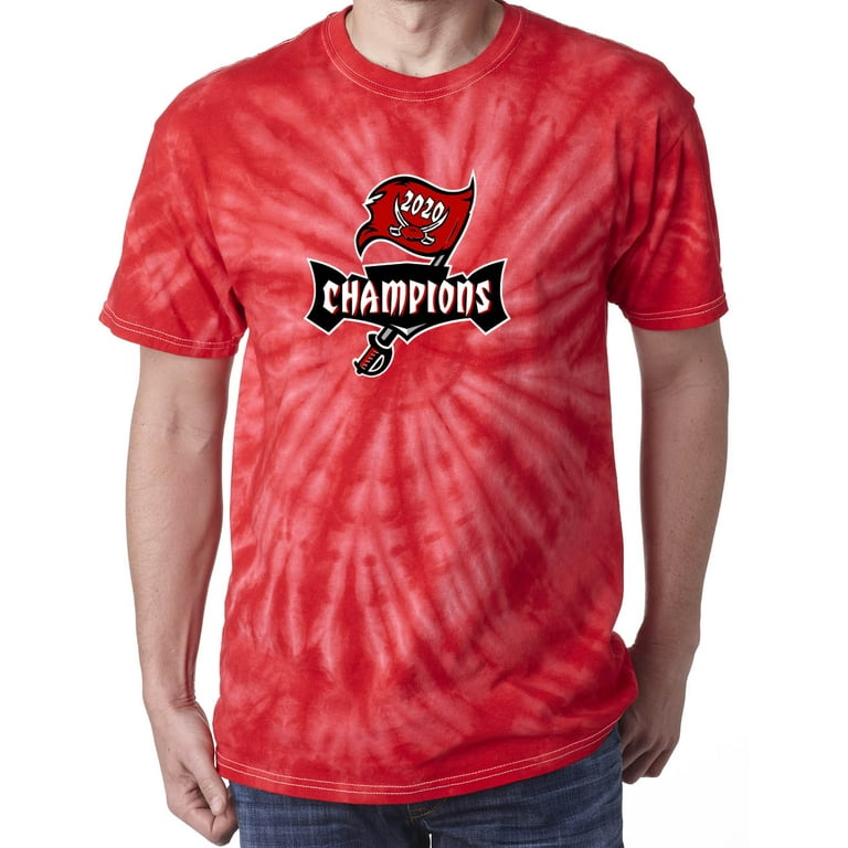 Shedd Shirts Tie-Dye Red Buccaneers Super Bowl LV 55 Champions T-Shirt Adult, Men's, Size: Large