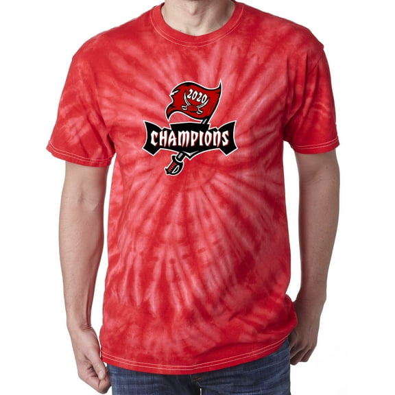 TIE-DYE RED Buccaneers Super Bowl LV 55 Champions T-shirt ADULT