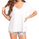 thumbnail image 2 of Camisetas de Gran Tamaño para Mujer, Cuello en V, Corta, Camisetas Holgadas Informales de Verano. M, 2 of 9