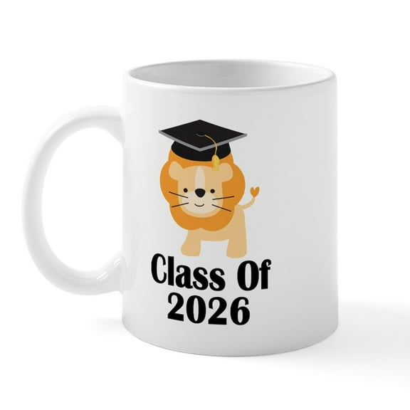 CafePress - Class Of 2026 Graduate (Lion) Mug - 11 oz Ceramic Mug - Novelty Coffee Tea Cup