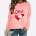 thumbnail image 2 of Valentine's Day Cute Tops Womens Love Heart Print Sweatshirts Holiday Crewneck Long Sleeve Pullover, 2 of 3