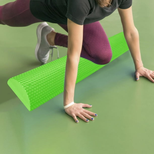 Lightweight Yoga Column Roller, Foam Roller, Muscle Massage, Balance  Training Half Round for Training, Exercise , Green