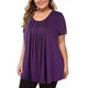 thumbnail image 1 of Fiudx Ropa de Mujer Camiseta de Manga Corta con Cuello Redondo para Mujer, Camiseta Corta Holgada Lisa, Talla Grande, 1 of 7