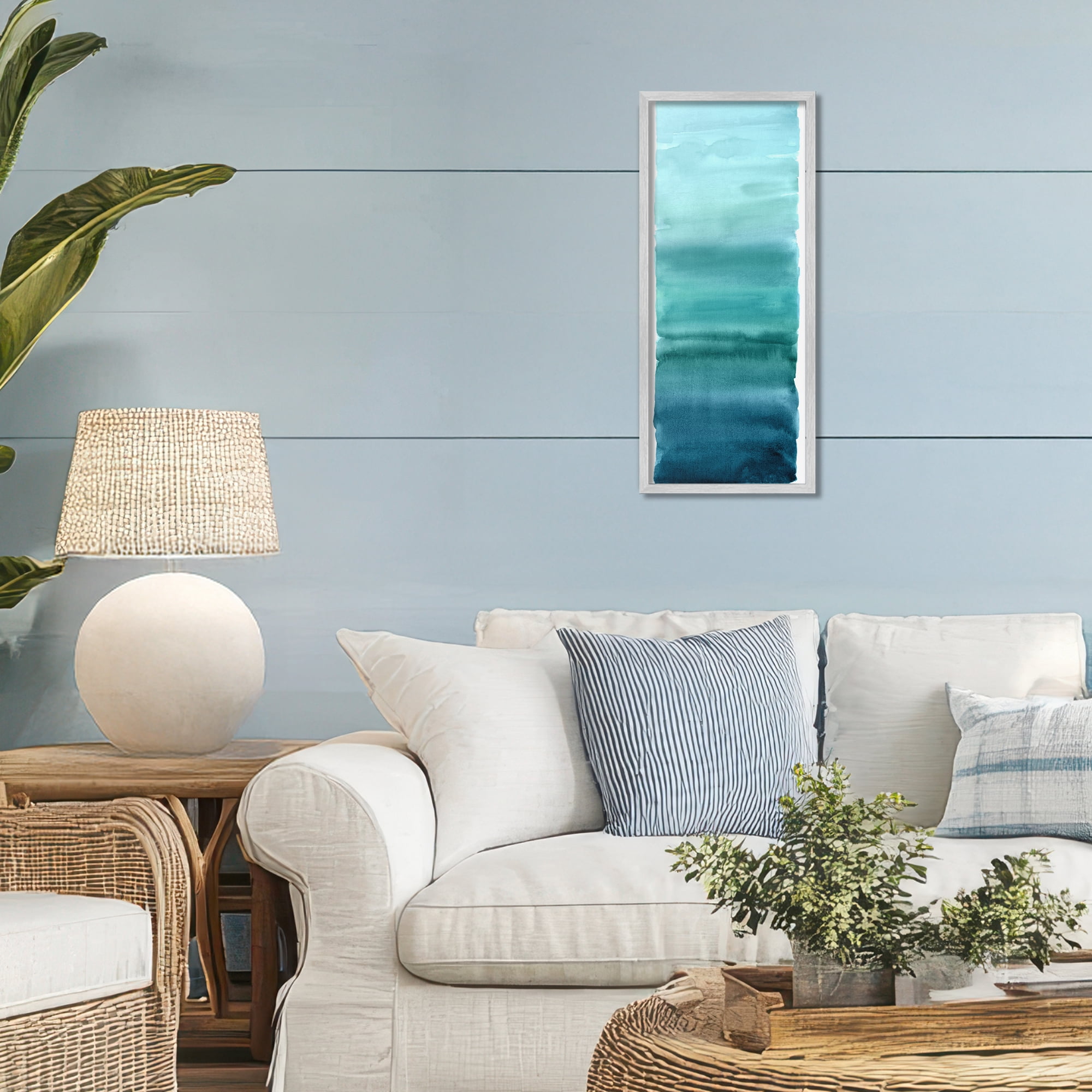 Stupell Industries Cerulean Blend Gradient Gray Framed Giclee Art, design by Allie Corbin