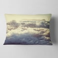 thumbnail image 2 of Designart Roaring White Waves on Beach - Seascape Throw Pillow - 12x20, 2 of 5