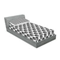 thumbnail image 2 of Ambesonne Geometric Fitted Sheet & Pillow Sham Set, Ripple Circles, Twin, Black White, 2 of 2
