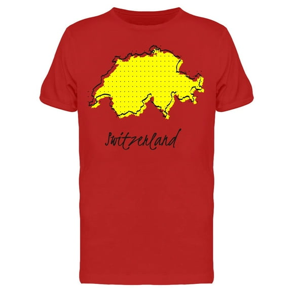 Halftone Yellow Map Switzerland T-Shirt Men -Image by Shutterstock, Male x-Large