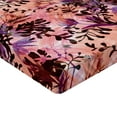 thumbnail image 4 of Ambesonne Floral Design Fitted Sheet, Romantic Wild Leaves, Full Size, Coral Dark Fuchsia Indigo, 4 of 5