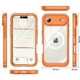 thumbnail image 2 of Magnetic for iPhone Air Case with Screen Protector, [Compatible with MagSafe] Luxury Clear Slim Full-Body Protection Shockproof Rugged Bumper Case for iPhone Air, Orange, 2 of 2