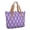 Purple and White Checkered Pattern, variant on Purple and White Checkered Pattern Large Tote Bag for Women, Polyester Roomy Carryall with Pockets and Zipper, Durable Gifts Ideas for Christmas Birthday