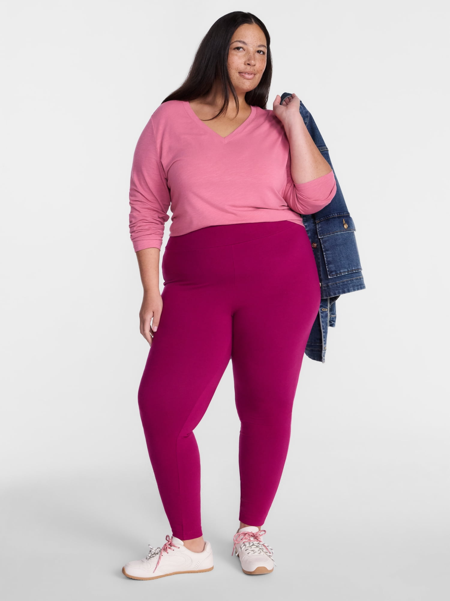 Terra & Sky Women's Plus High Waist Full Length Leggings, Sizes 0X-5X
