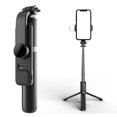 thumbnail image 3 of Trípode para teléfono Selfie Stick, todo en ampliable y amp; Palo Selfie portátil en trípode con control remoto inalámbrico para transmisión en vi Negro + Luz de relleno Soledad selfie trípode bluetooth, 3 of 10