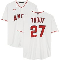 Mike Trout Los Angeles Angels Autographed White Replica Jersey with "14,16,19 AL MVP" Inscription - Fanatics Authentic Certified