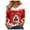 Red, variant on Women's Autumn Winter Casual Fashion V Neck Collar Christmas Print Long Sleeve T Shirt Tops Casual Shirts