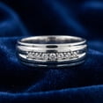 thumbnail image 4 of Pompeii Mens 1/4ct White Gold 7 Stone Diamond Ring 10k Polished Wedding Anniversary Band, 4 of 5