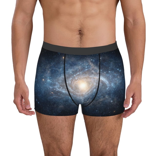 Fotbe The Galaxy Calzoncillos Tipo Boxer con Bolsa de Soporte Total para Hombre, X-Temp Fresco, Transpirable y de Secado Rápido-Small