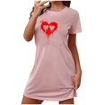 thumbnail image 3 of Hvot&aat Women's Halloween Skeleton Pumpkin Sweatshirts Dress Funny Print Crew Neck Short Sleeve Nightdress, 3 of 3