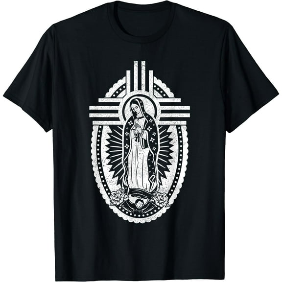 NM Zia Blessed Virgin Mary Our Lady of Guadalupe - La Virgen T-Shirt Black X-Large