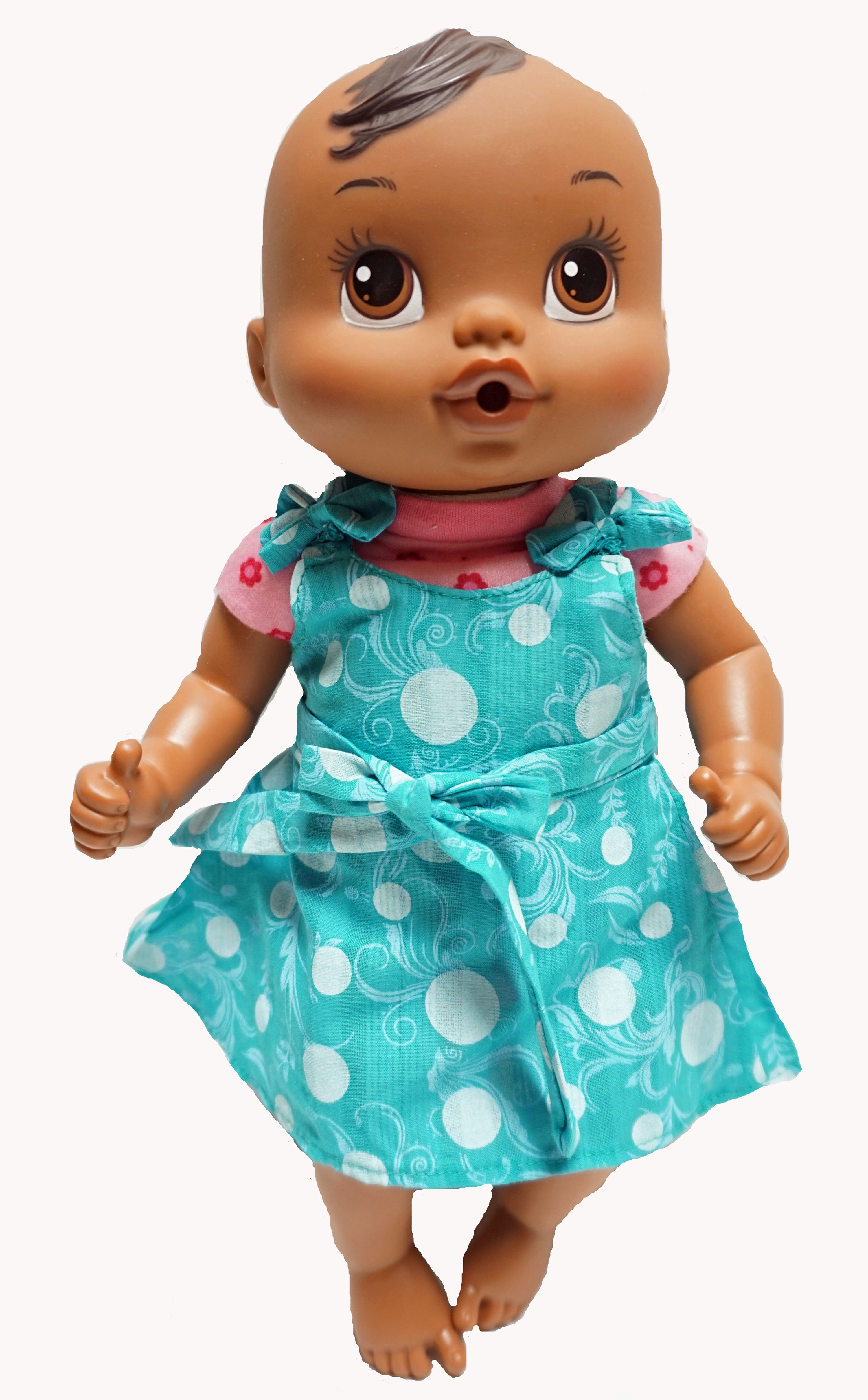 Doll Clothes Superstore Sea Green Print Dress Fits Baby Alive And