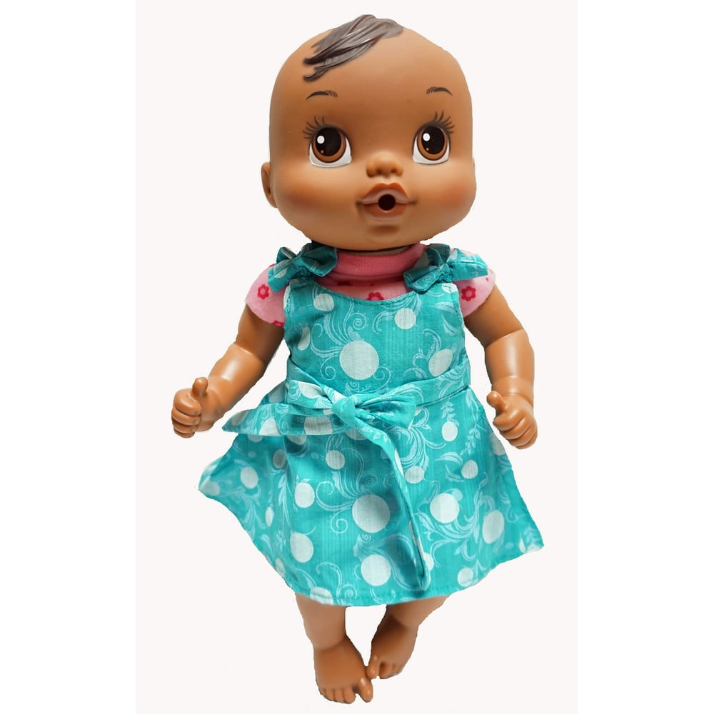 Doll Clothes Superstore Sea Green Print Dress Fits Baby Alive And