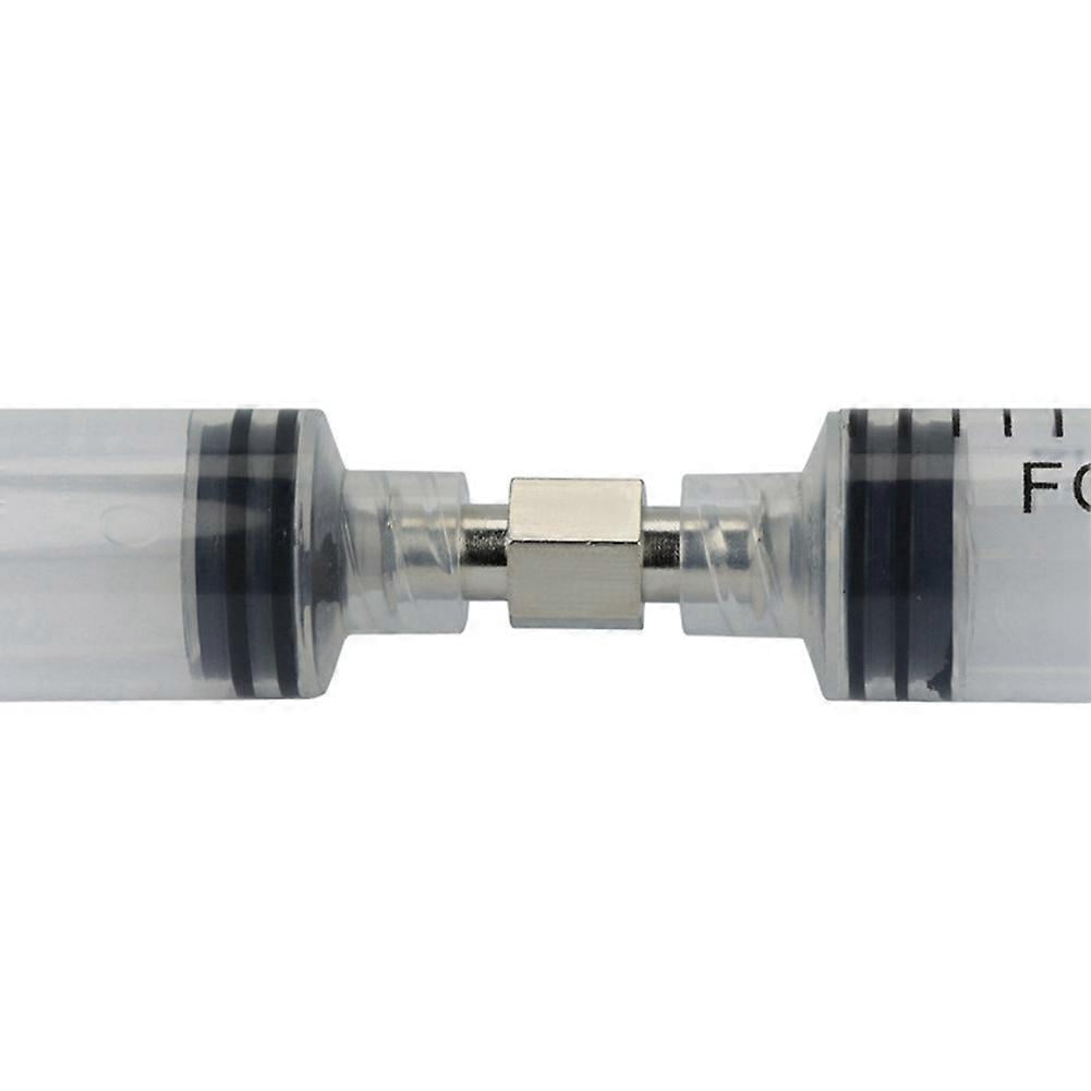 10pcs Coupler Luer Syringe Connector Metal Double Joints Luer Lock Adapter Coupler For Pneumatic Pa