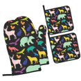 thumbnail image 1 of LAKIMCT Silhouettes Animals Pattern Oven Mitts and Pot Holders Sets Non-Slip Potholders Heat Resistant Oven Gloves for Kitchen Baking Cooking BBQ, 4-Piece Set, 1 of 9